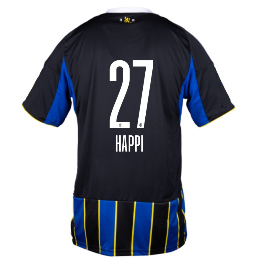 גברים כדורגל Joel Happi #27 כחול שחור צהוב ג'רזי ביתית 2025/26