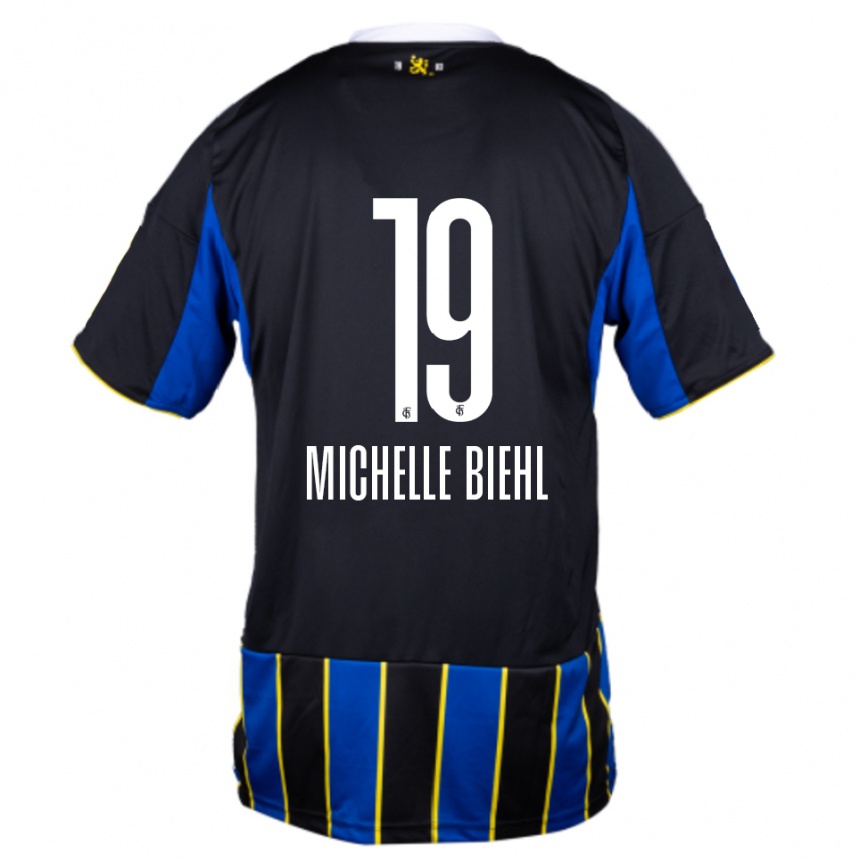 גברים כדורגל ליאוני מישל ביאל #19 כחול שחור צהוב ג'רזי ביתית 2025/26