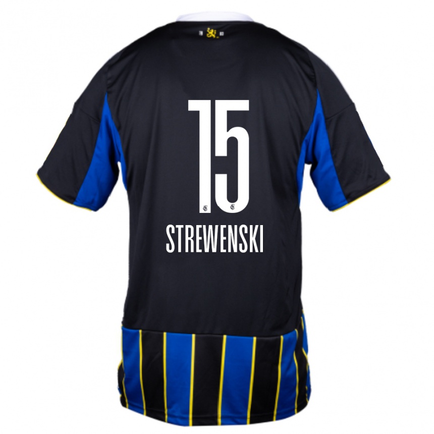 גברים כדורגל Lukas Strewenski #15 כחול שחור צהוב ג'רזי ביתית 2025/26