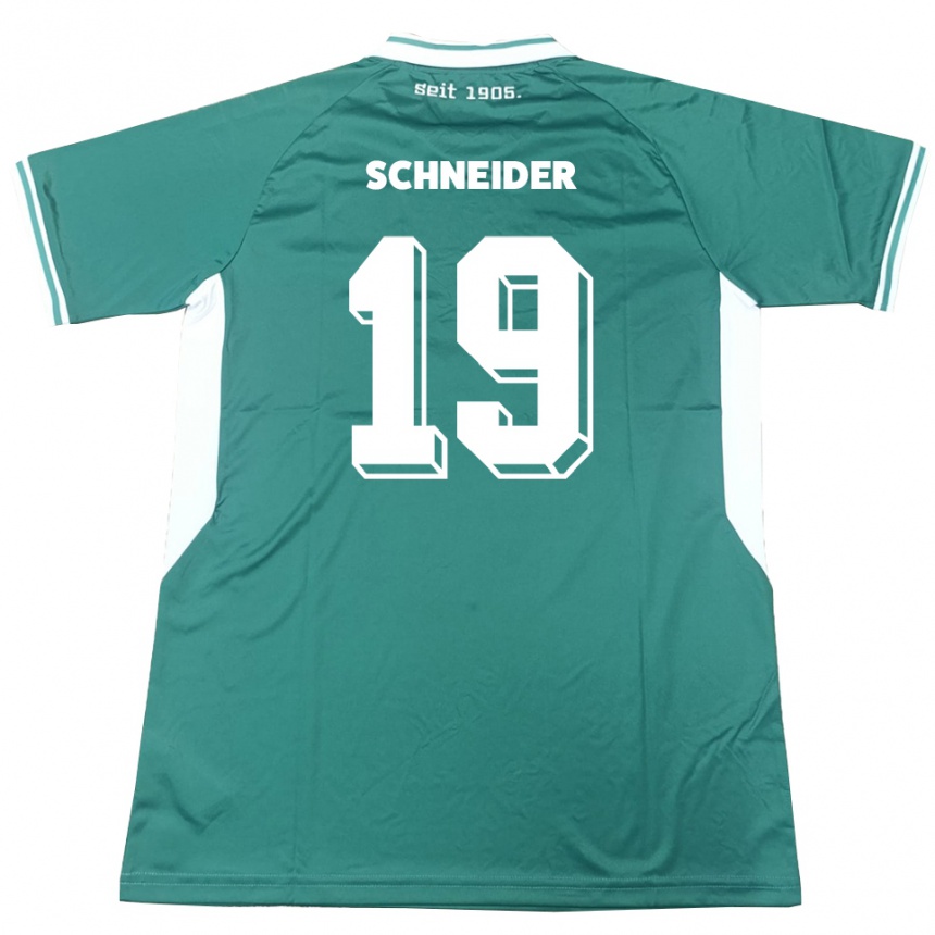 גברים כדורגל Lukas Schneider #19 ירוק לבן ג'רזי ביתית 2025/26