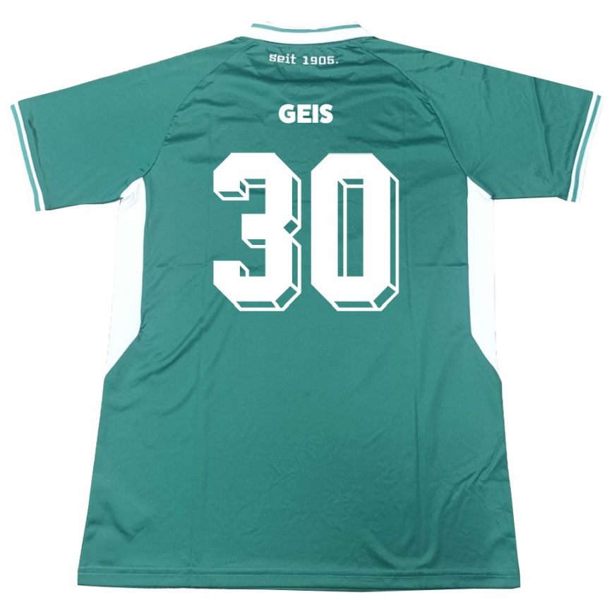 גברים כדורגל יוהנס גייס #30 ירוק לבן ג'רזי ביתית 2025/26