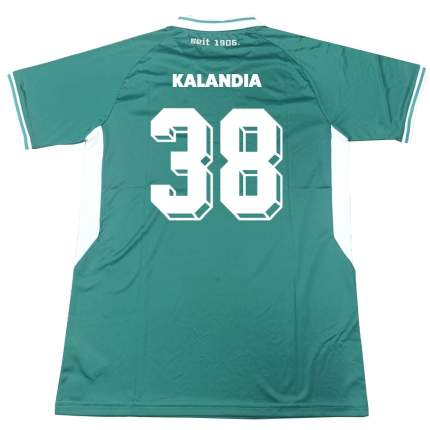 גברים כדורגל Luka Kalandia #38 ירוק לבן ג'רזי ביתית 2025/26