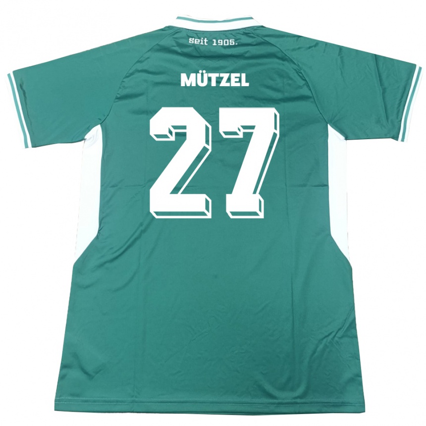 גברים כדורגל Nuno Mützel #27 ירוק לבן ג'רזי ביתית 2025/26