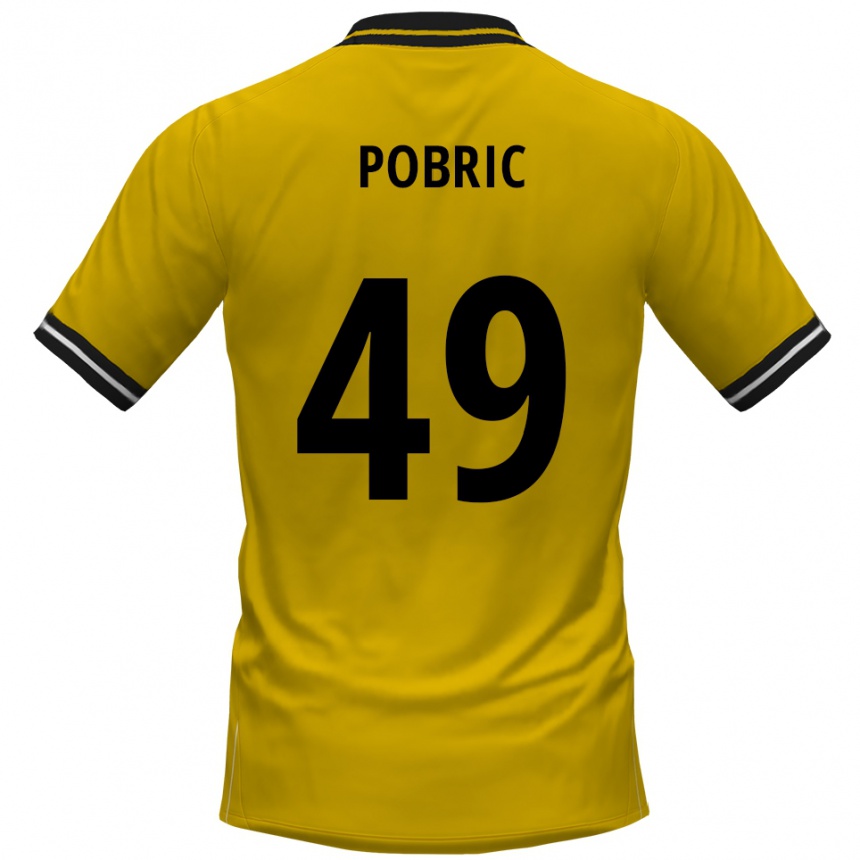 גברים כדורגל Mika Pobric #49 צהוב שחור ג'רזי ביתית 2025/26