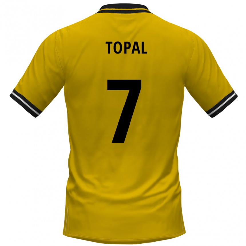 גברים כדורגל Sidar Topal #7 צהוב שחור ג'רזי ביתית 2025/26