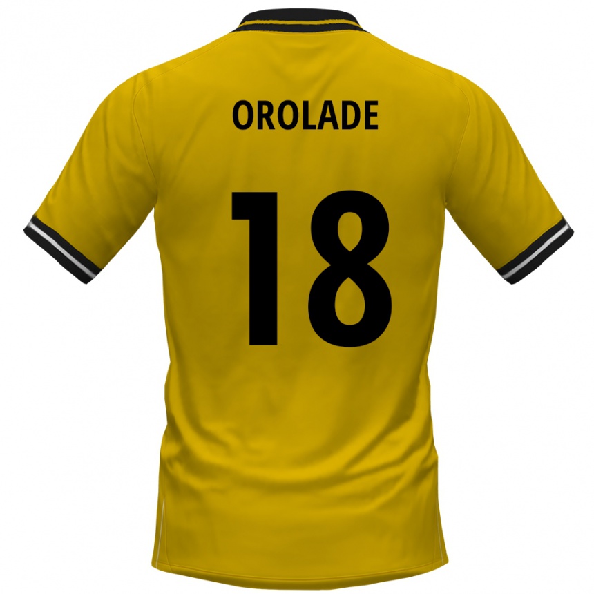 גברים כדורגל Jolasonmi Orolade #18 צהוב שחור ג'רזי ביתית 2025/26