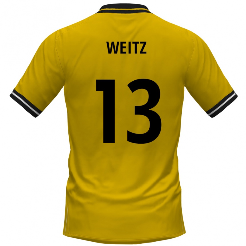 גברים כדורגל Oliver Weitz #13 צהוב שחור ג'רזי ביתית 2025/26