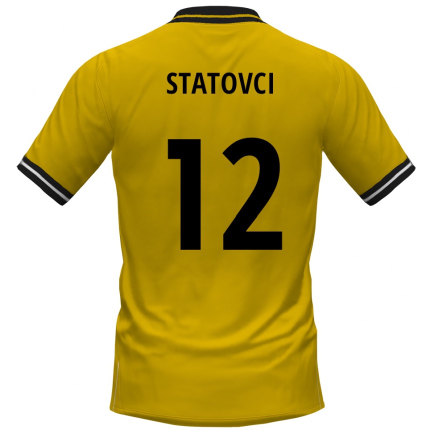 גברים כדורגל באיירם סטטובצי #12 צהוב שחור ג'רזי ביתית 2025/26