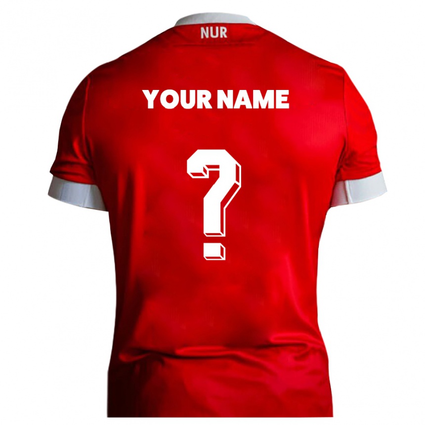 גברים כדורגל השם שלך #0 אדום לבן ג'רזי ביתית 2025/26