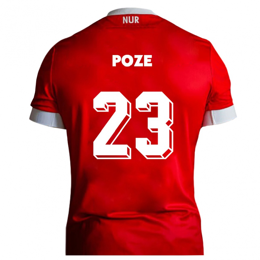 גברים כדורגל Paulas Poze #23 אדום לבן ג'רזי ביתית 2025/26