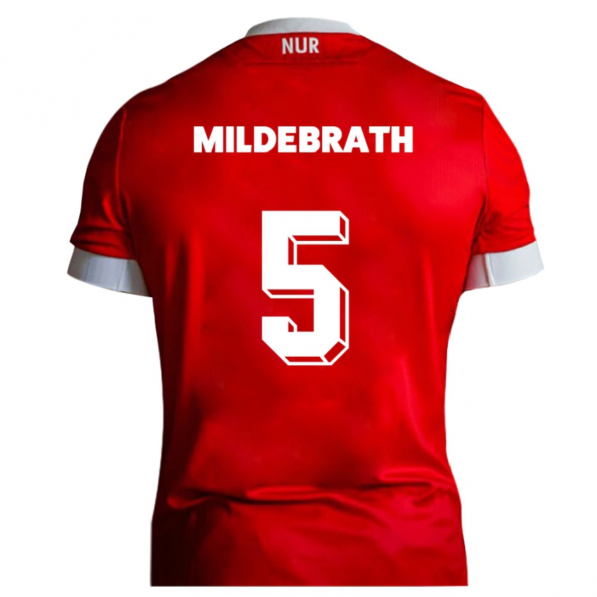 גברים כדורגל מאטי מילדבראת #5 אדום לבן ג'רזי ביתית 2025/26