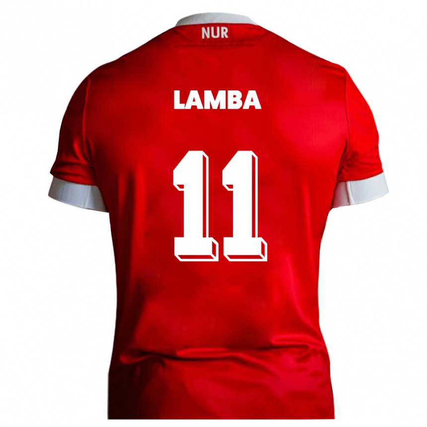 גברים כדורגל Eusebe Lamba #11 אדום לבן ג'רזי ביתית 2025/26