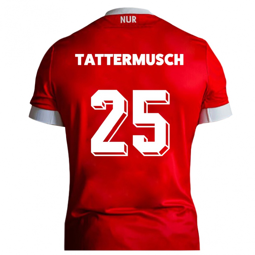 גברים כדורגל טד טאטרמוש #25 אדום לבן ג'רזי ביתית 2025/26