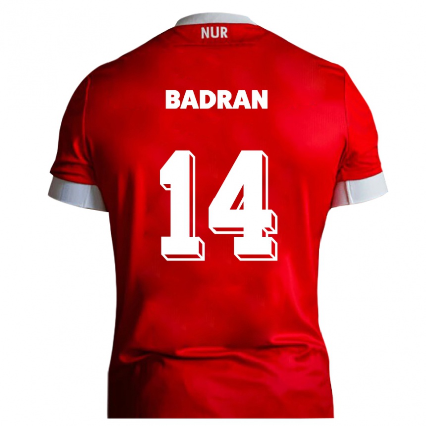 גברים כדורגל Ahmad Badran #14 אדום לבן ג'רזי ביתית 2025/26