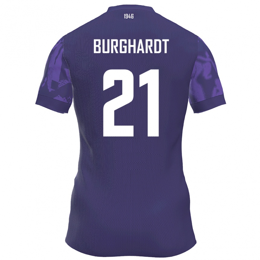 גברים כדורגל מקסים בורגהארט #21 סגול לבן ג'רזי ביתית 2025/26