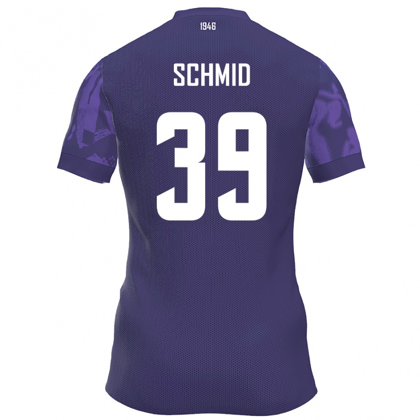 גברים כדורגל מקסימיליאן שמיד #39 סגול לבן ג'רזי ביתית 2025/26