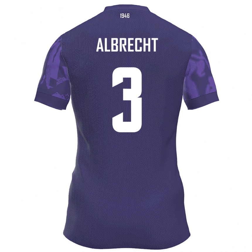 גברים כדורגל Ben Albrecht #3 סגול לבן ג'רזי ביתית 2025/26