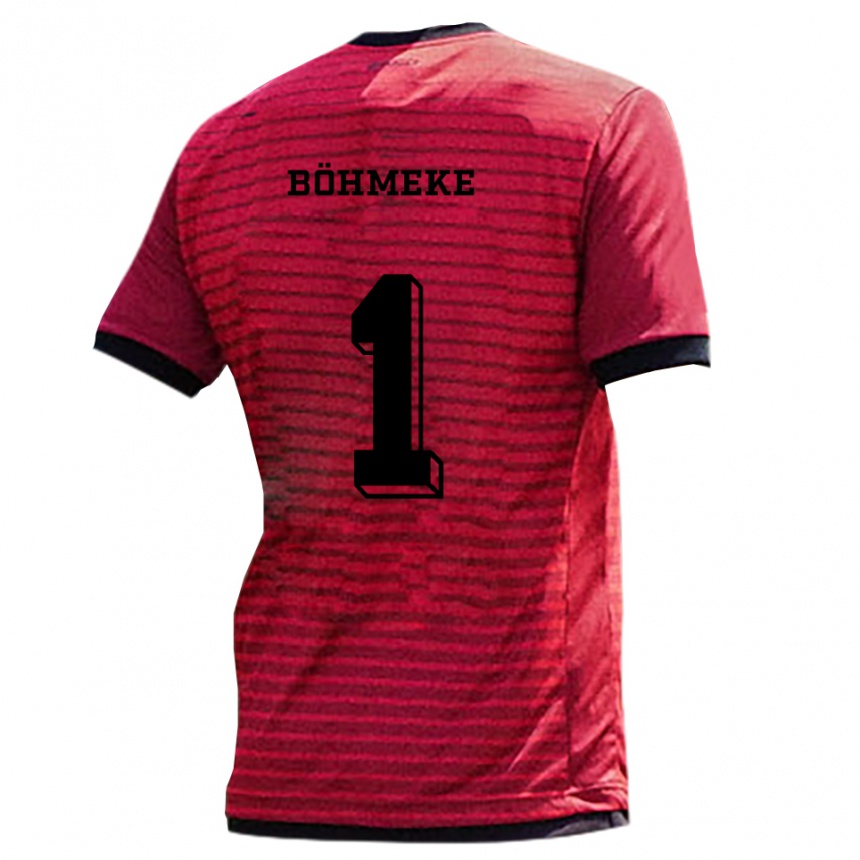 גברים כדורגל Lars Böhmeke #1 אדום שחור ג'רזי ביתית 2025/26