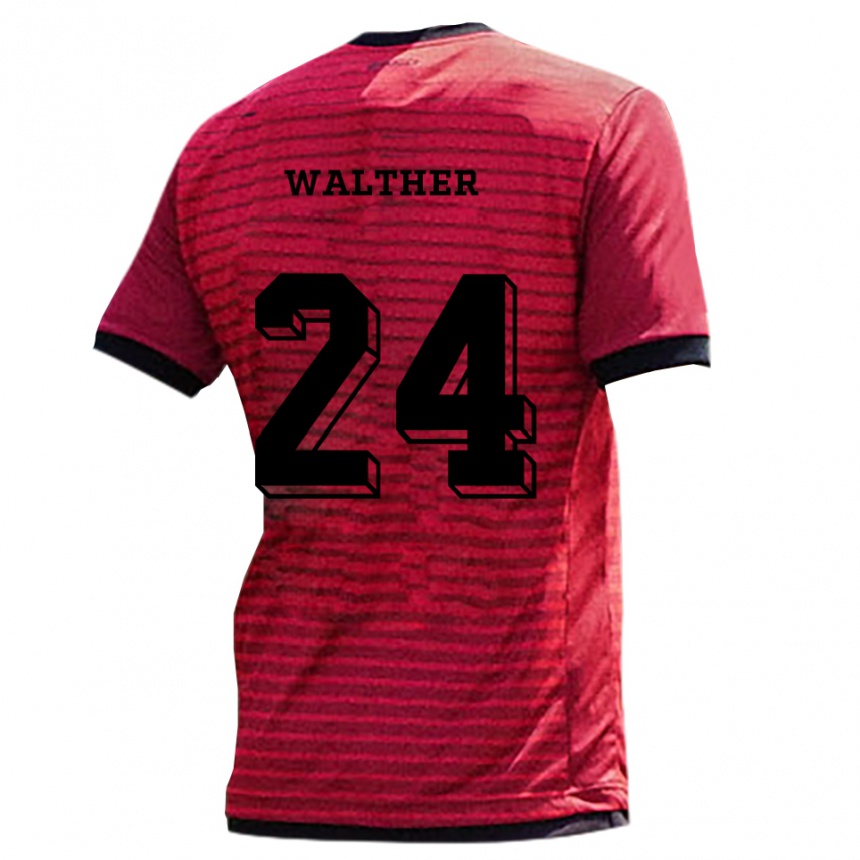 גברים כדורגל Felix Walther #24 אדום שחור ג'רזי ביתית 2025/26