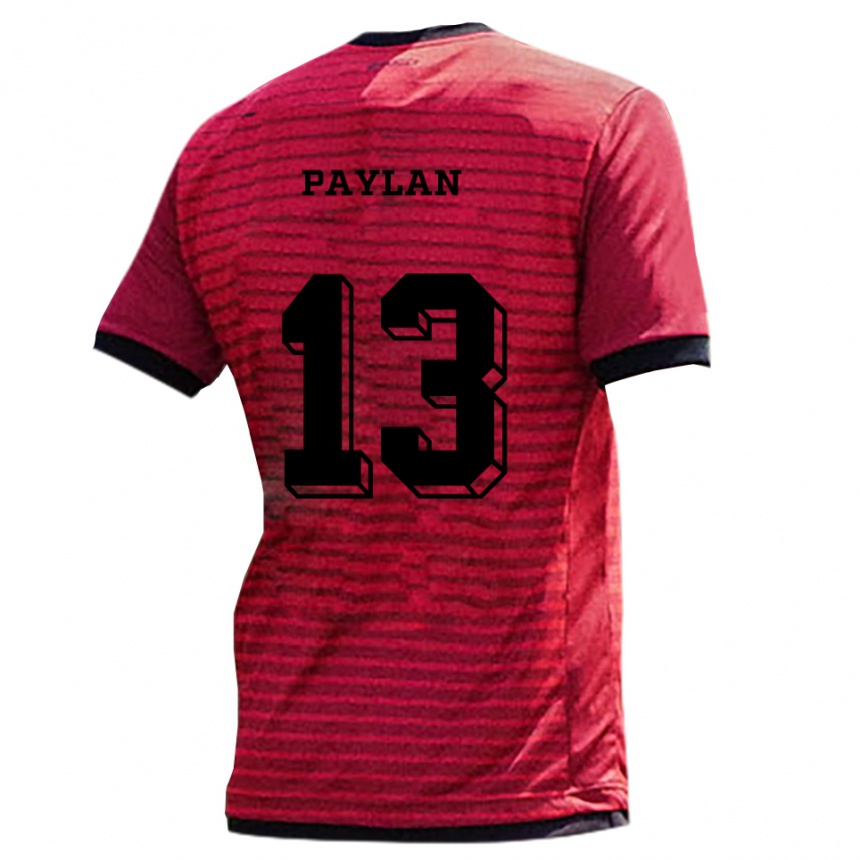 גברים כדורגל Can Paylan #13 אדום שחור ג'רזי ביתית 2025/26