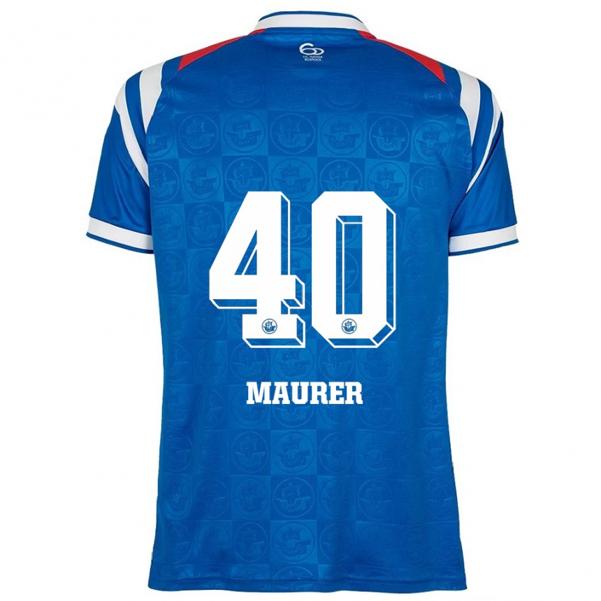 גברים כדורגל Erik Maurer #40 כחול לבן אדום ג'רזי ביתית 2025/26