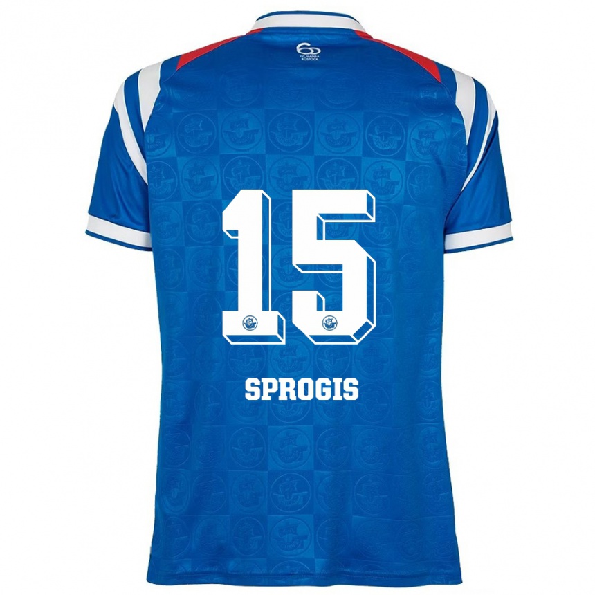 גברים כדורגל פליקס ספרוגיס #15 כחול לבן אדום ג'רזי ביתית 2025/26