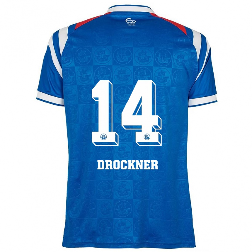 גברים כדורגל Malin Drockner #14 כחול לבן אדום ג'רזי ביתית 2025/26