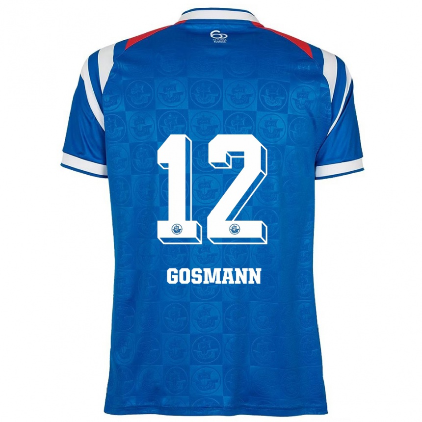 גברים כדורגל Hermann Gosmann #12 כחול לבן אדום ג'רזי ביתית 2025/26