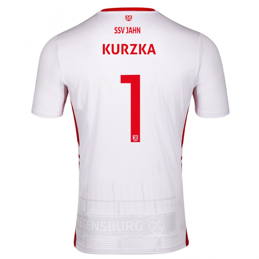 גברים כדורגל טימו קורזקה #1 לבן אדום ג'רזי ביתית 2025/26