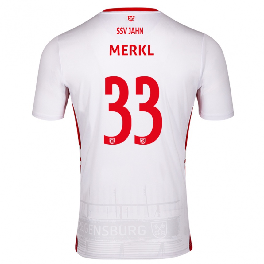 גברים כדורגל מאוריס מרקל #33 לבן אדום ג'רזי ביתית 2025/26