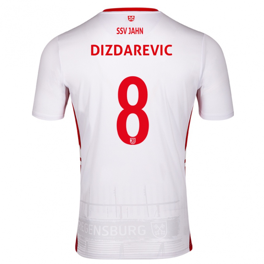 גברים כדורגל Arian Dizdarevic #8 לבן אדום ג'רזי ביתית 2025/26
