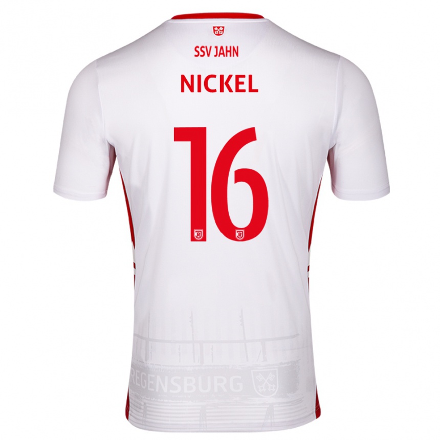 גברים כדורגל Marlon Nickel #16 לבן אדום ג'רזי ביתית 2025/26