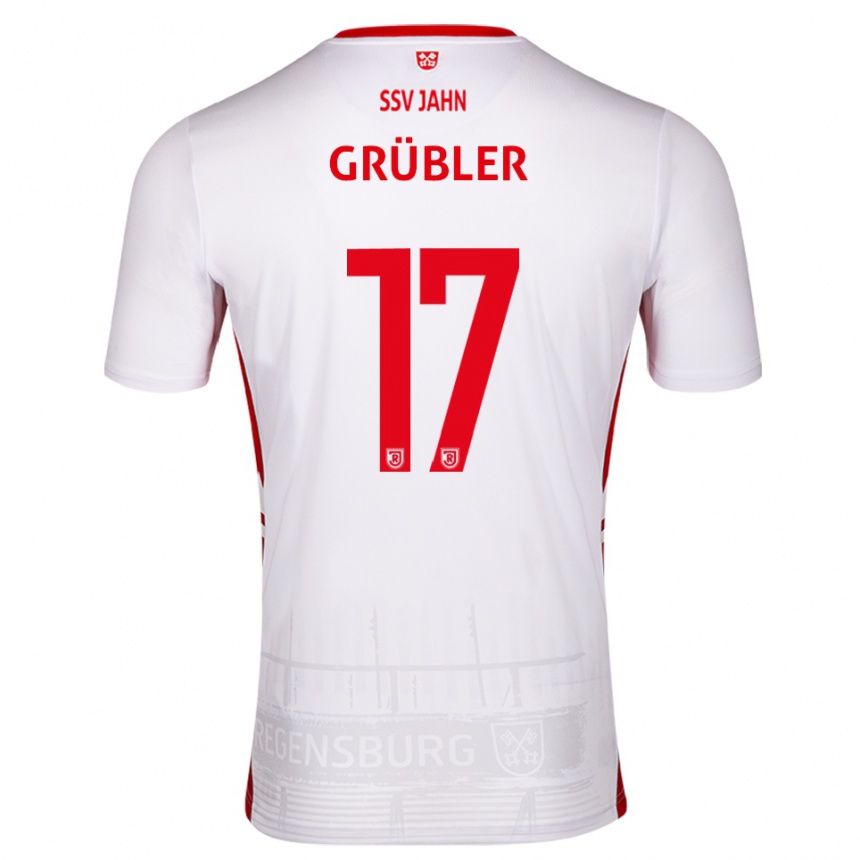 גברים כדורגל דייוויד גריבלר #17 לבן אדום ג'רזי ביתית 2025/26