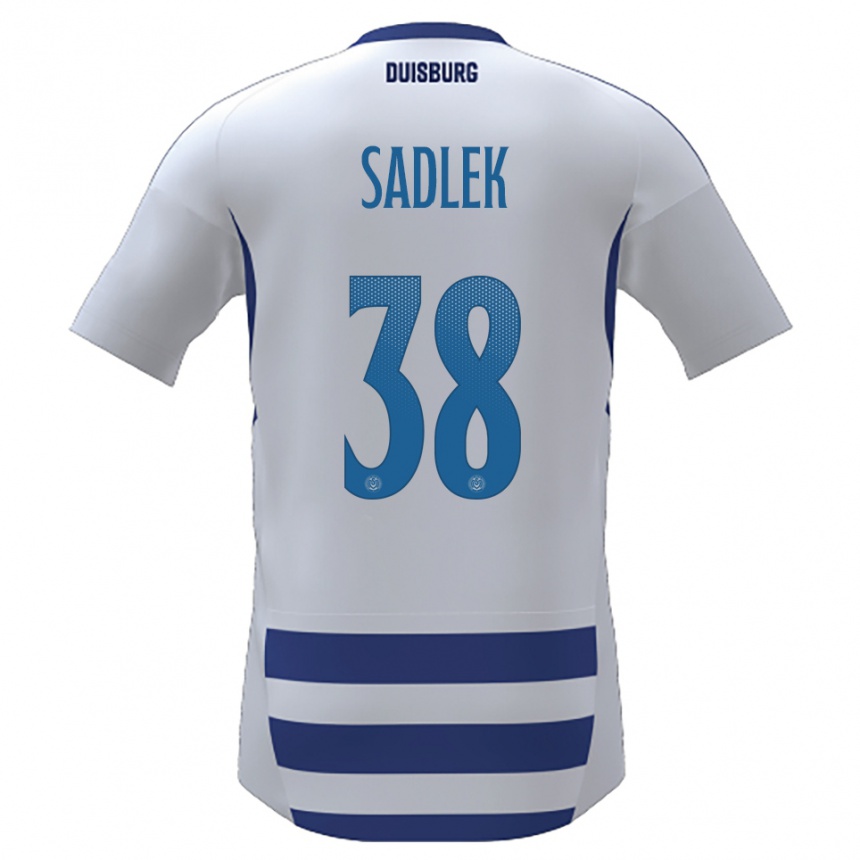 גברים כדורגל גבריאל אריק סאדלק #38 לבן כחול ג'רזי ביתית 2025/26