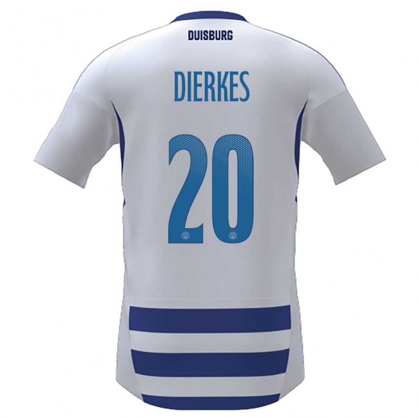 גברים כדורגל Theorina Dierkes #20 לבן כחול ג'רזי ביתית 2025/26
