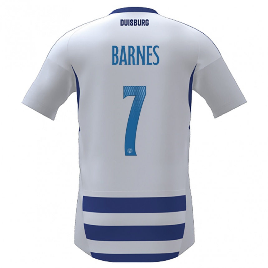 גברים כדורגל Sejoba Barnes #7 לבן כחול ג'רזי ביתית 2025/26