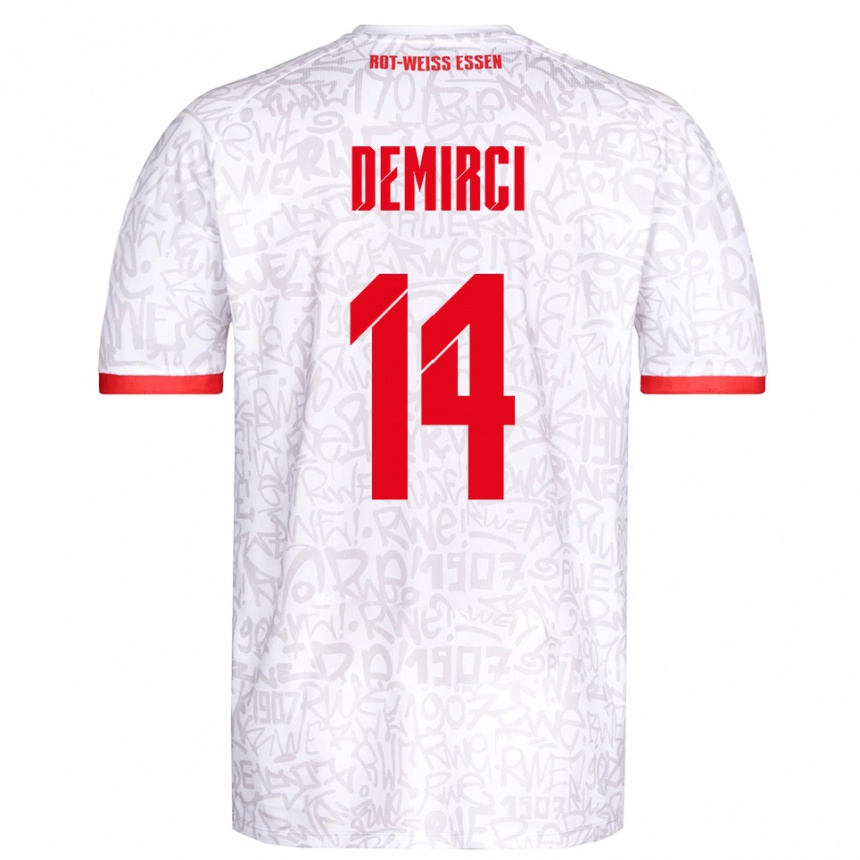 גברים כדורגל Mehmet Demirci #14 לבן אדום ג'רזי ביתית 2025/26