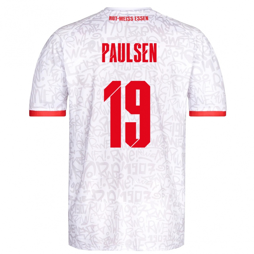 גברים כדורגל Marvin Paulsen #19 לבן אדום ג'רזי ביתית 2025/26