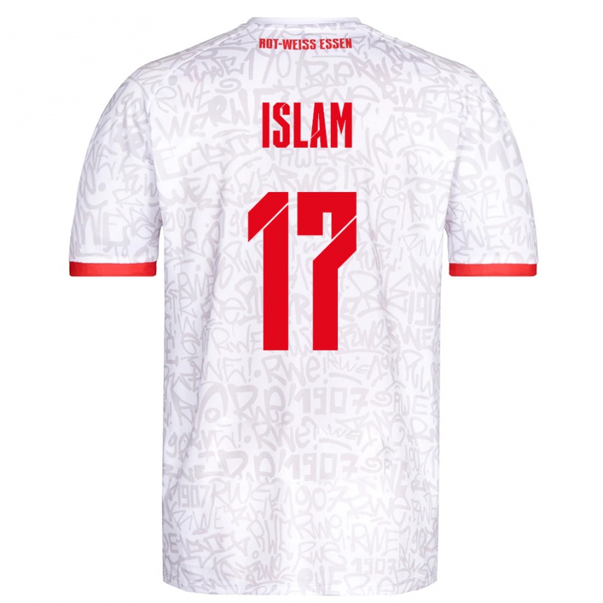 גברים כדורגל Arda Islam #17 לבן אדום ג'רזי ביתית 2025/26