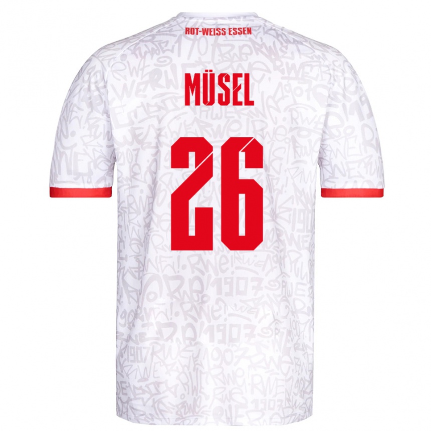 גברים כדורגל טורבן מיזל #26 לבן אדום ג'רזי ביתית 2025/26