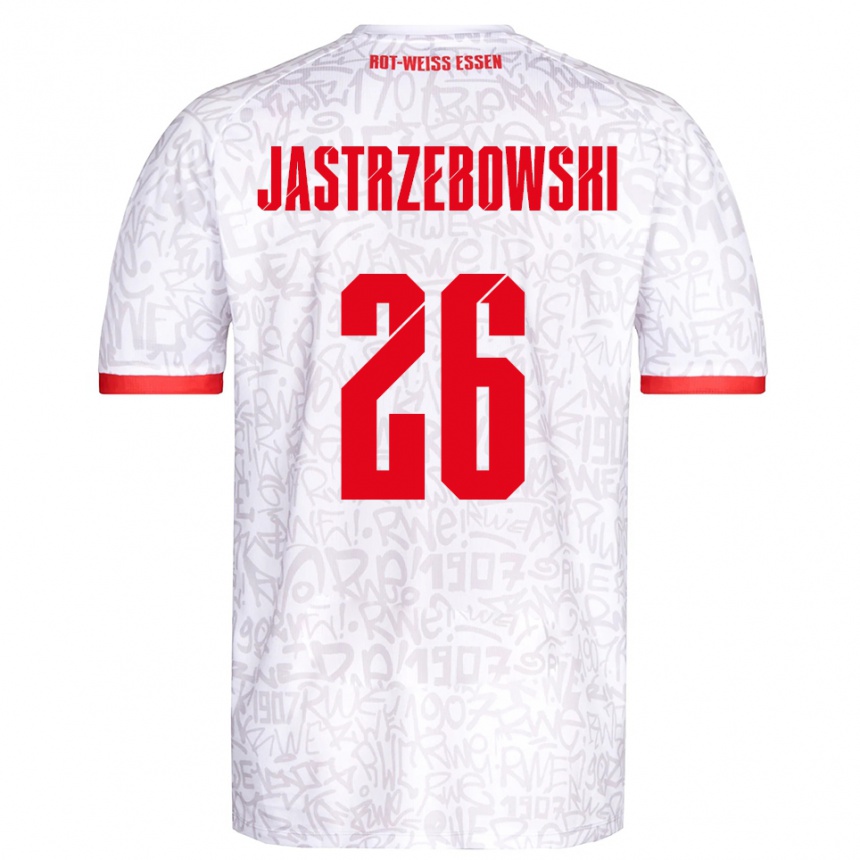 גברים כדורגל Oliver Jastrzebowski #26 לבן אדום ג'רזי ביתית 2025/26