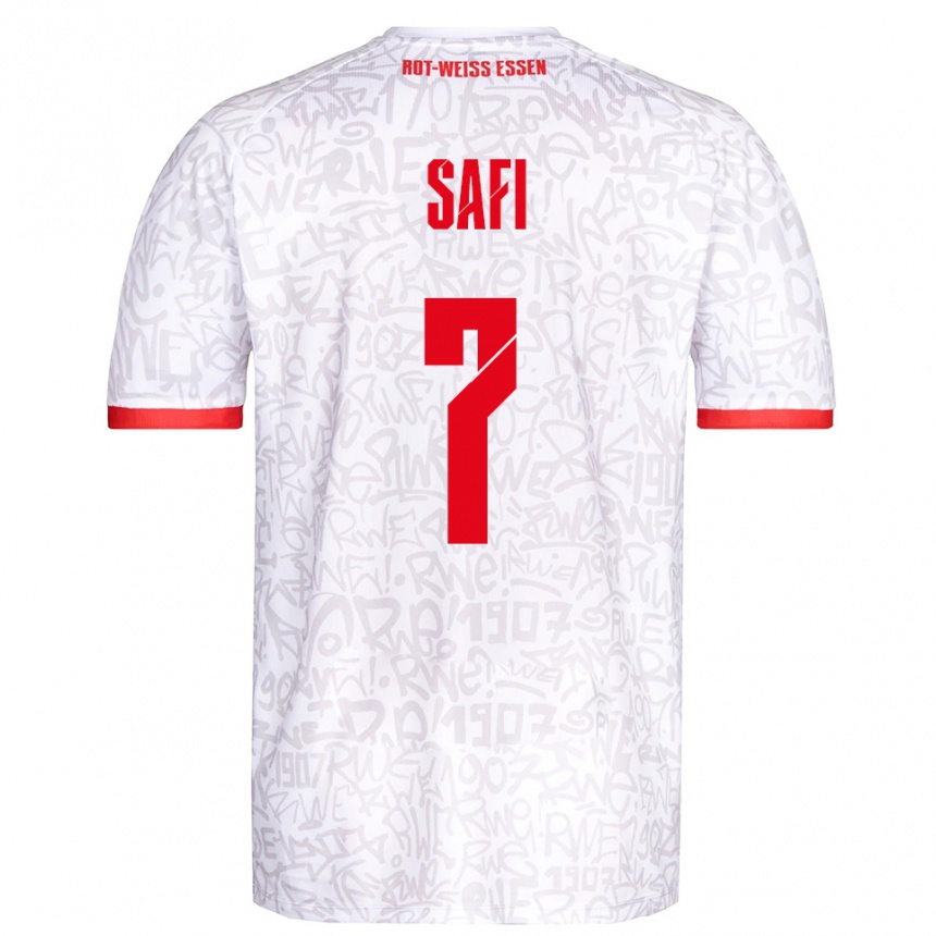 גברים כדורגל ראמין סאפי #7 לבן אדום ג'רזי ביתית 2025/26