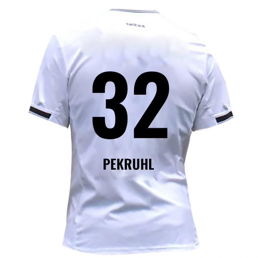 גברים כדורגל Fabian Pekruhl #32 לבן אדום ג'רזי ביתית 2025/26