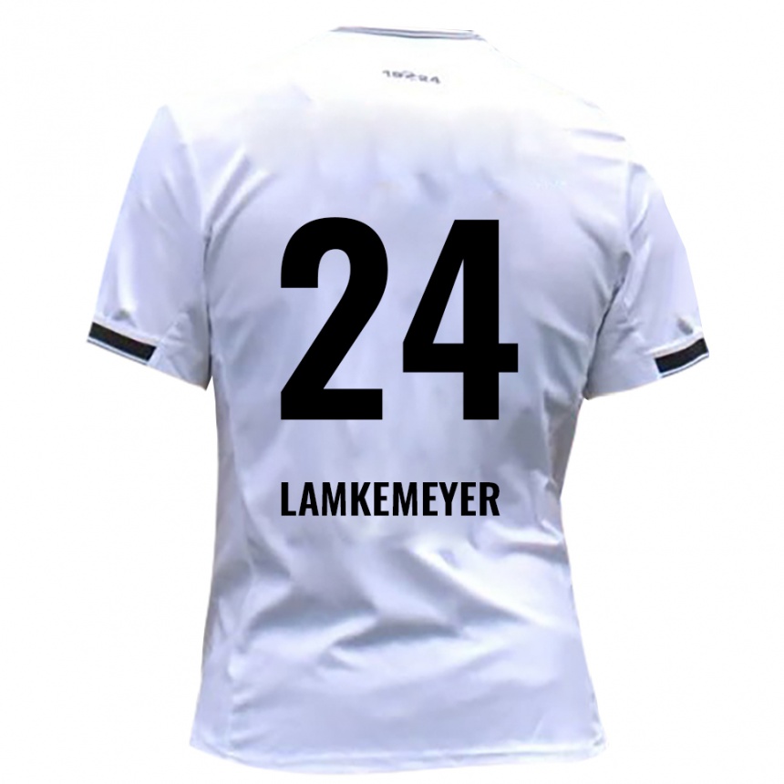 גברים כדורגל Moritz Lamkemeyer #24 לבן אדום ג'רזי ביתית 2025/26
