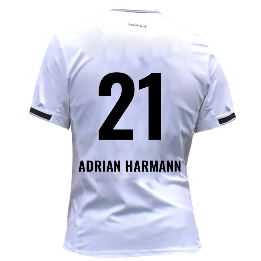 גברים כדורגל Manuel Adrian Harmann #21 לבן אדום ג'רזי ביתית 2025/26