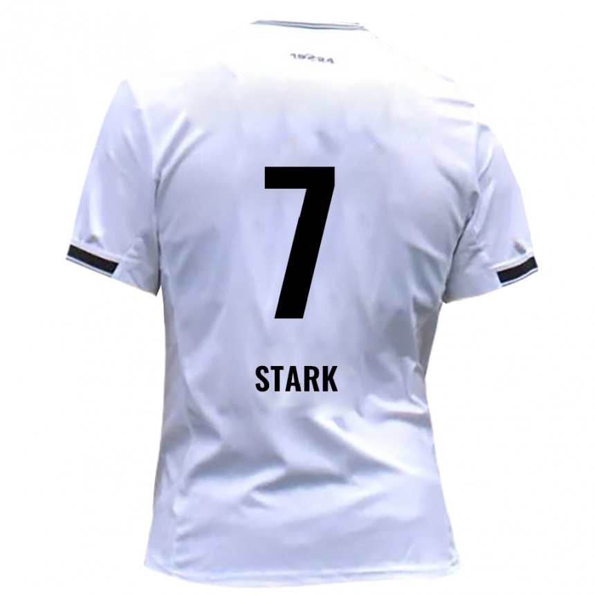 גברים כדורגל יוליאן שטארק #7 לבן אדום ג'רזי ביתית 2025/26