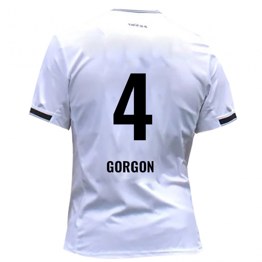 גברים כדורגל Felix Gorgon #4 לבן אדום ג'רזי ביתית 2025/26