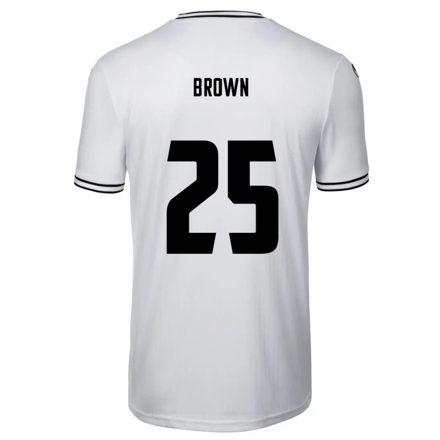 גברים כדורגל Evan Brown #25 לבן שחור ג'רזי ביתית 2025/26