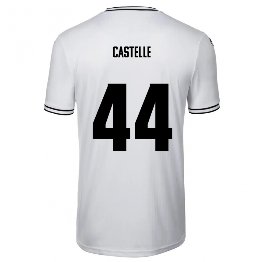 גברים כדורגל ניקלאס קסטל #44 לבן שחור ג'רזי ביתית 2025/26