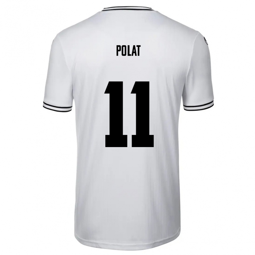 גברים כדורגל Yalcin Polat #11 לבן שחור ג'רזי ביתית 2025/26